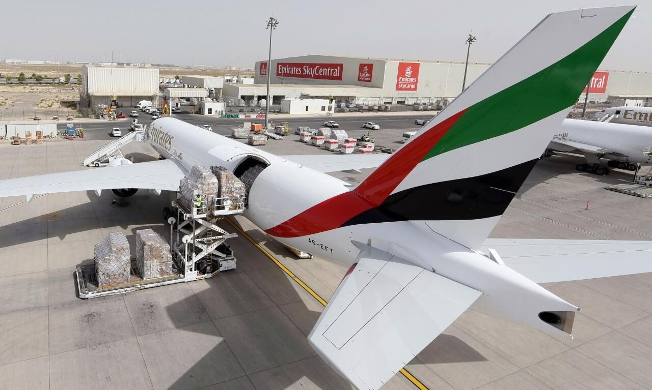 Emirates SkyCargo's new B777 freighter lands in Dubai with full load