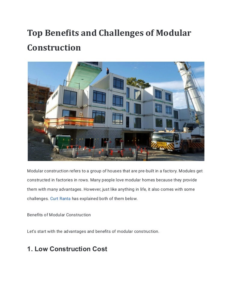 Benefits Of Modular Construction