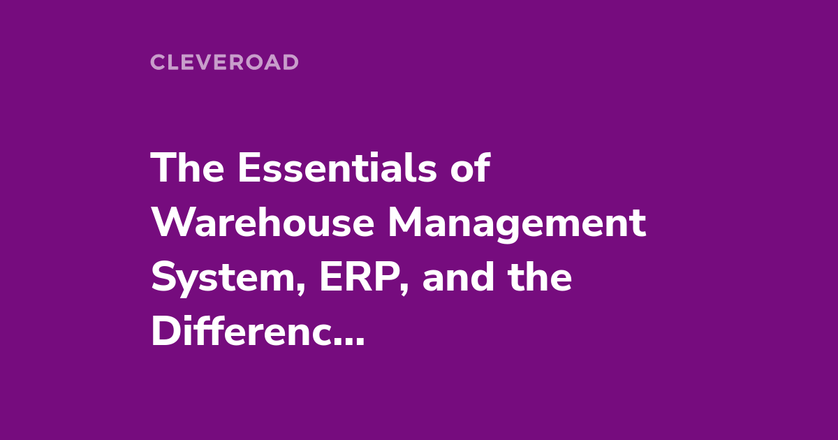 WMS vs. ERP System: What to Choose?