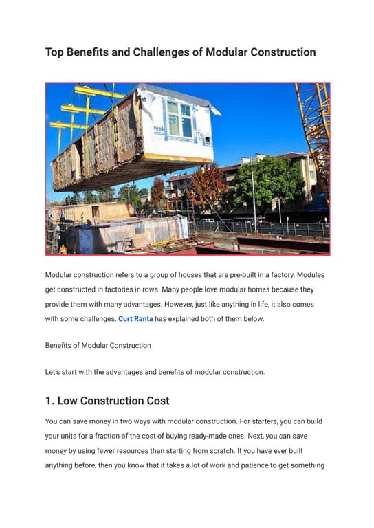 Different Steps Of Modular Construction