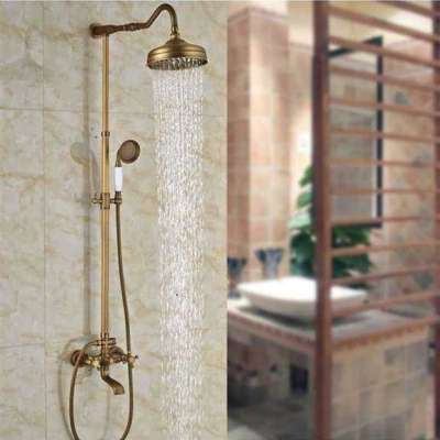 FontanaShowers Milan 8" Antique Brass Rainfall Shower Set C Profile Picture