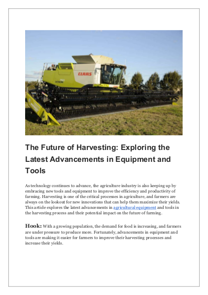 The Future of Harvesting_ Exploring the Latest Advancements in Equipment and Tools
