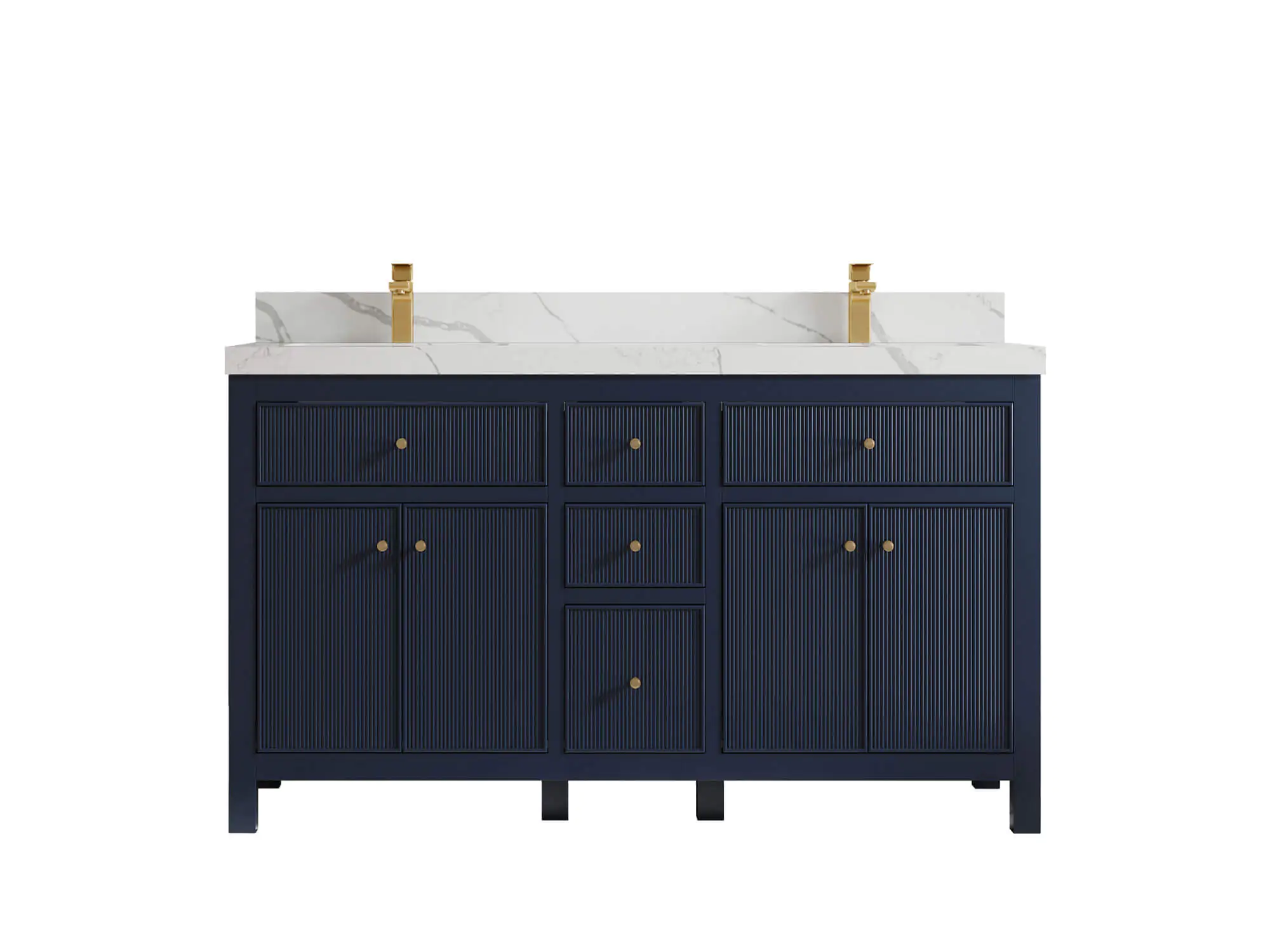 Sonoma 60 in W x 22 in D Free Standing Reeded Double Sink Bathroom Vanity with Countertop - SON_60D | Willow Bathroom Vanity