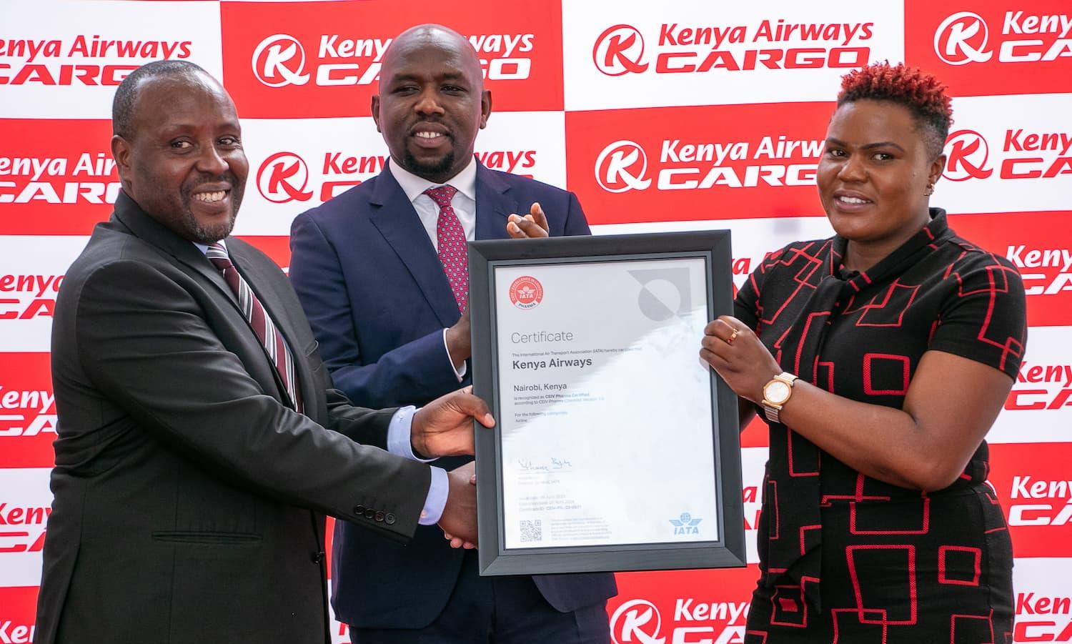 Kenya Airways Cargo receives IATA's CEIV pharma certification