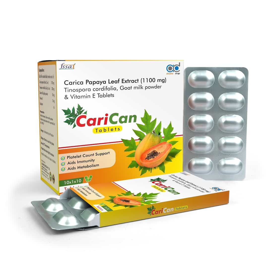 Carica Papaya Leaf Extract 1100 mg Tablets | Carican Tablets