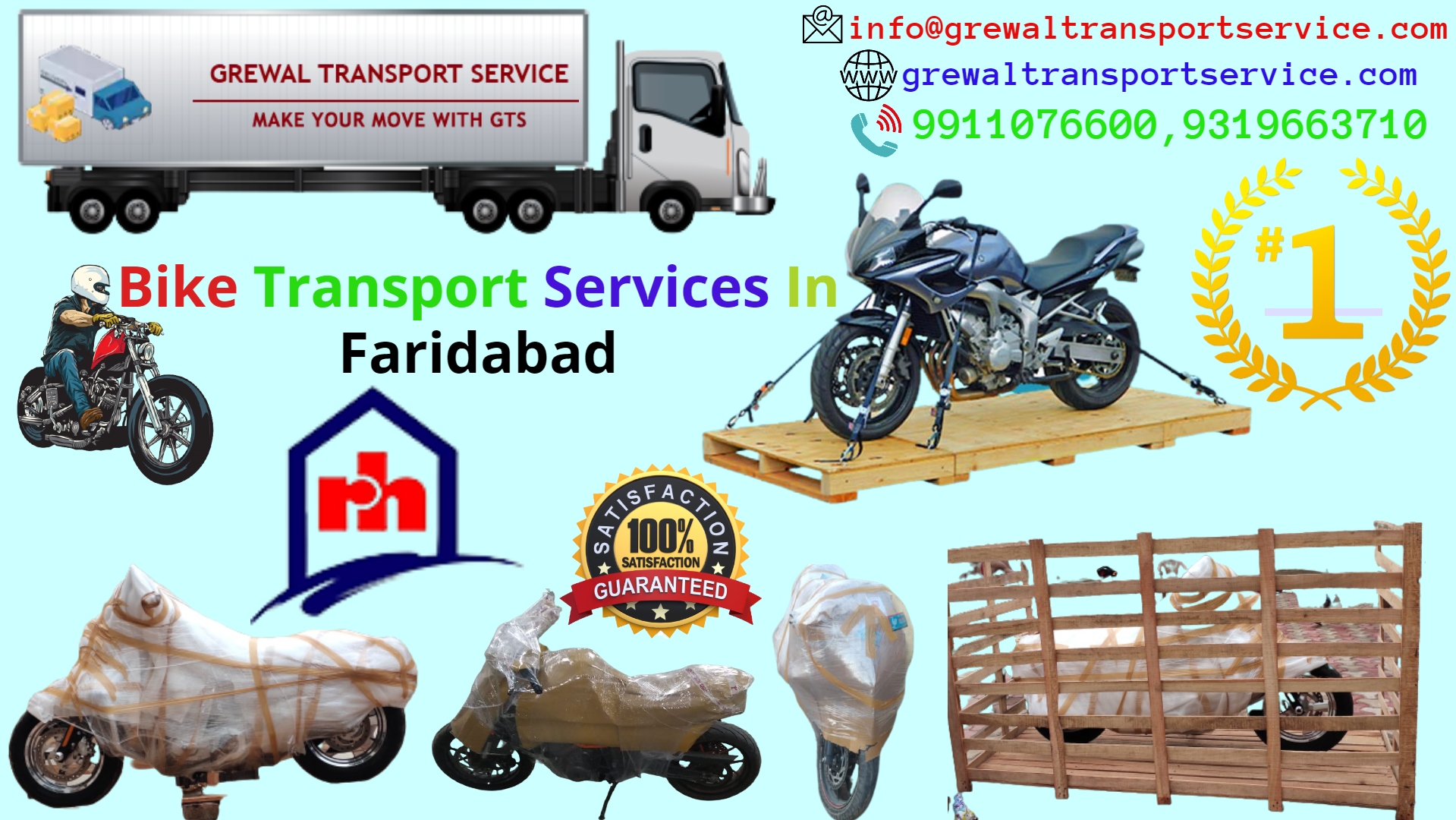 Bike transport services in Faridabad | Grewal charges