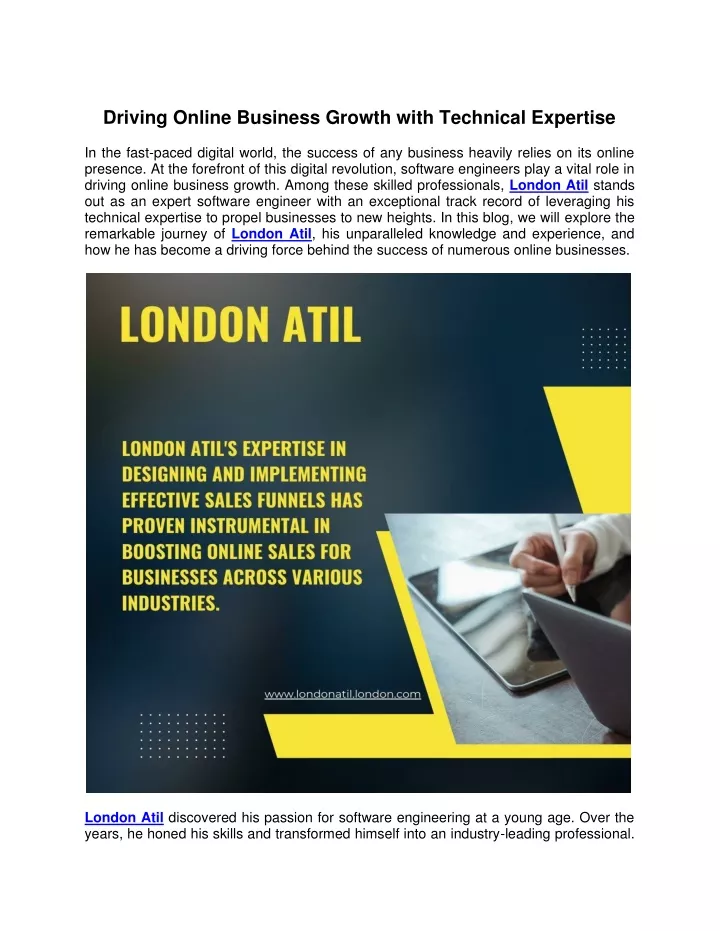 PPT - London Atil: Using Technical Knowledge to Grow Online Businesses PowerPoint Presentation - ID:12184251