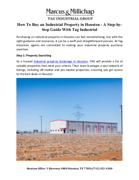 How To Buy an Industrial Property in Houston - A Step-by-Step Guide With Tag Industrial