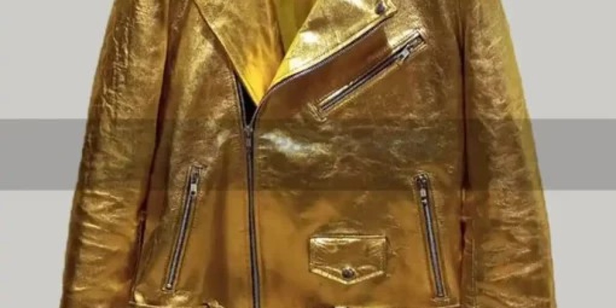 Motorcycle Gold Metallic Jacket