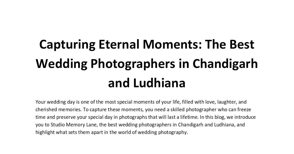 The Best Wedding Photographers in Chandigarh and Ludhiana.pdf | DocHub