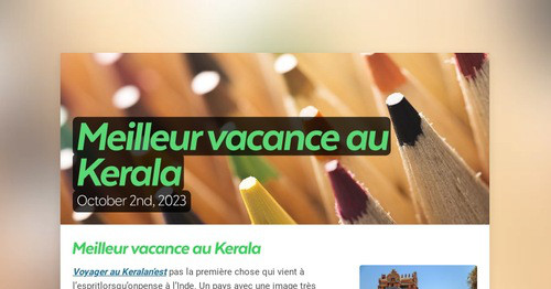 Meilleur vacance au Kerala | Smore Newsletters