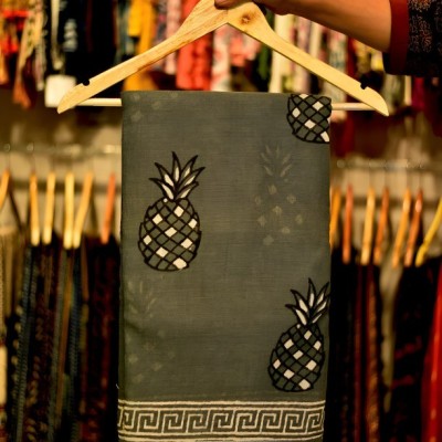 Grey Pine : Bagru Printed Linen Cotton Saree Profile Picture