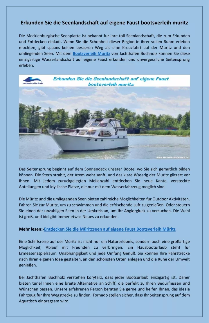 PPT - Naturabenteuer auf Deutschlands großtem Binnensee bootsverleih muritz PowerPoint Presentation - ID:12822183