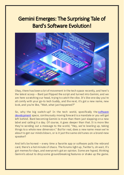 Gemini Emerges - The Surprising Tale of Bard's Software Evolution!