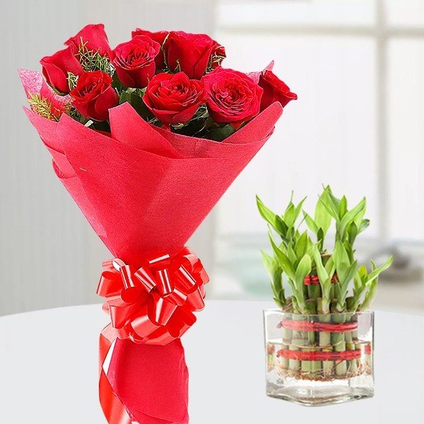 Buy or Order Lucky Bamboo Roses Emotion Flower Online from OyeGifts