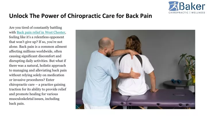 PPT - Unlock The Power of Chiropractic Care for Back Pain PowerPoint Presentation - ID:12987613