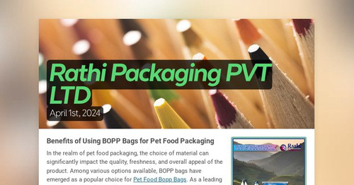 Rathi Packaging PVT LTD | Smore Newsletters