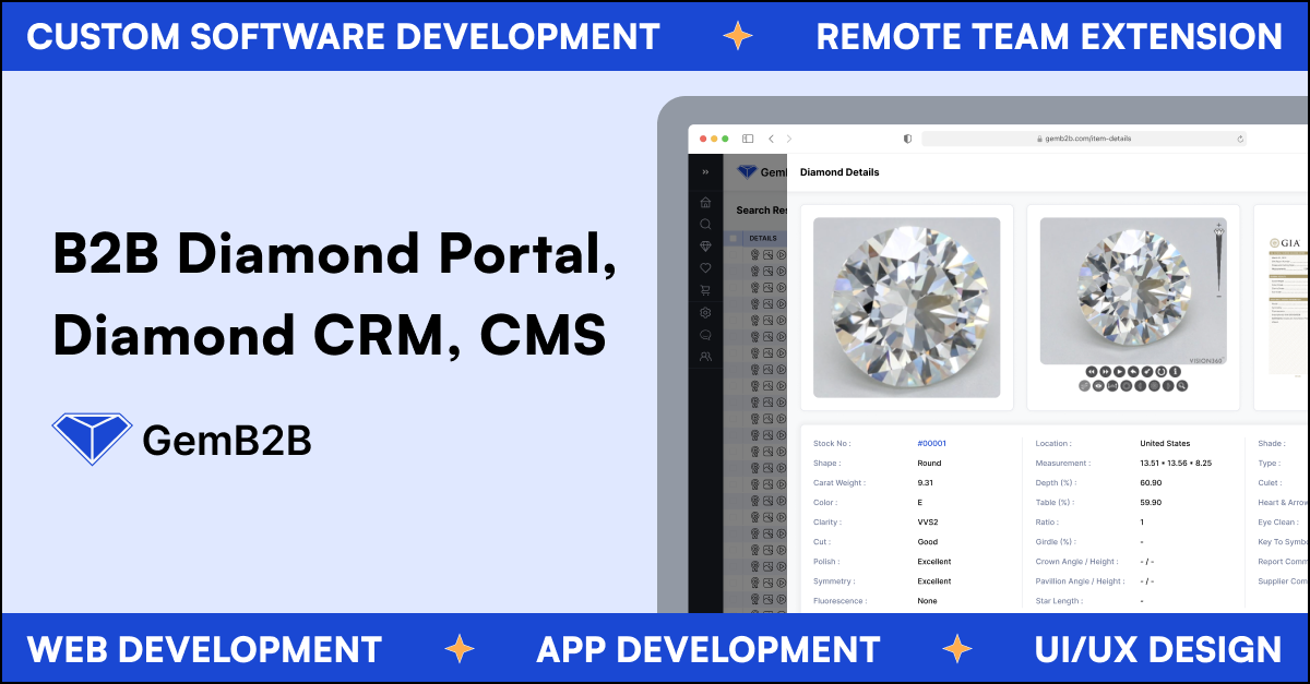 Case Study : Online Gem B2B Diamond Trading Marketplace
