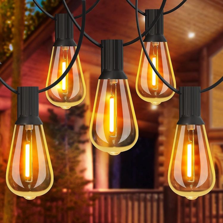 24FT Festoon Lights Outdoor, Garden Patio String Lights Mains Powered