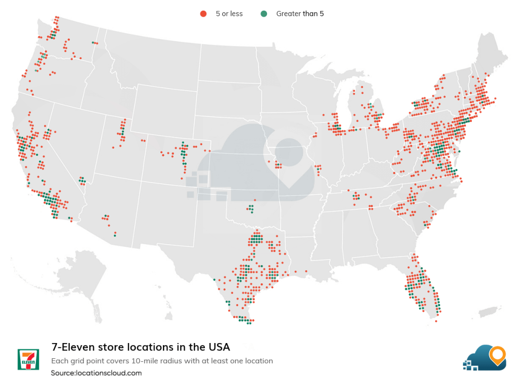 Number of 7-Eleven Stores in the USA - 2024 | LocationsCloud
