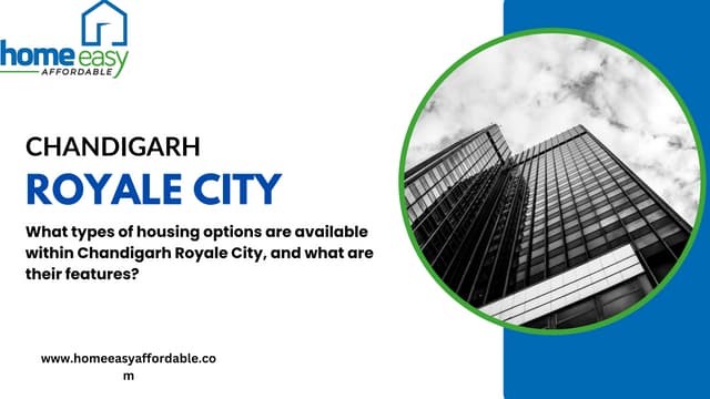 What types of housing options are available within Chandigarh Royale City, and what are their features? | PPT