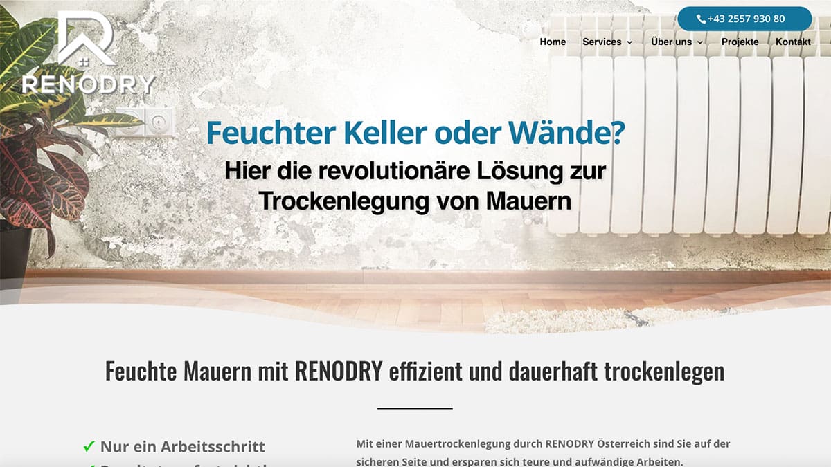 Renodry - Lösungen für die Trocknung feuchter Wände und Kellerräume