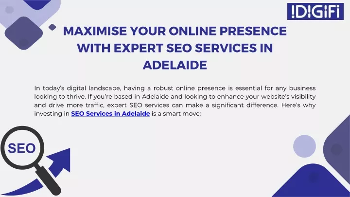 PPT - Maximise your online presence with SEO services in Adelaide. PowerPoint Presentation - ID:13253275