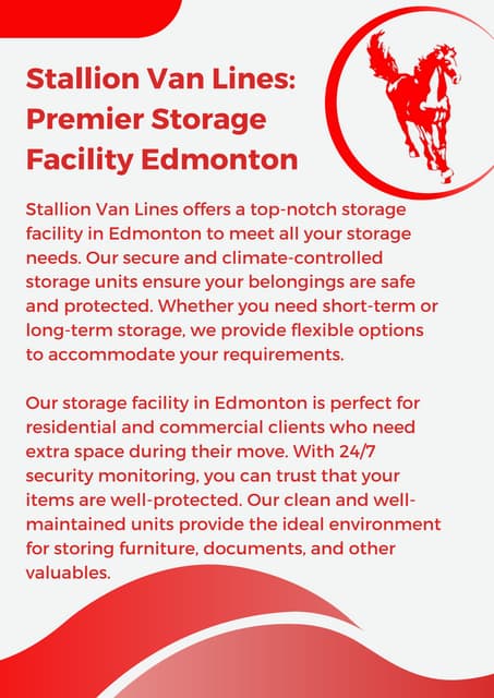 Stallion Van Lines: Top Storage Facility Edmonton | PDF