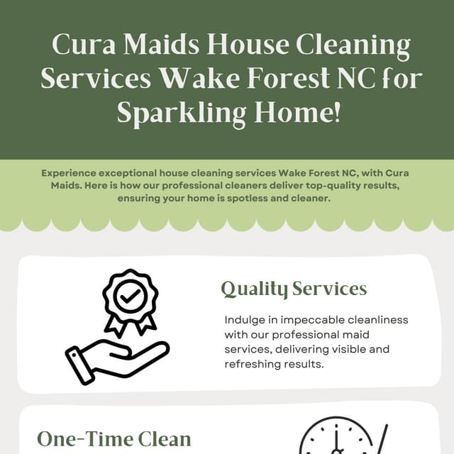 Cura Maids House Cleaning Services Wake Forest NC for Sparkling Home!