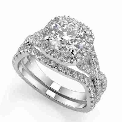 Adriana Micro Pave Halo Infinity Round Cut Engagement Ring Profile Picture