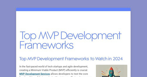 Top MVP Development Frameworks | Smore Newsletters