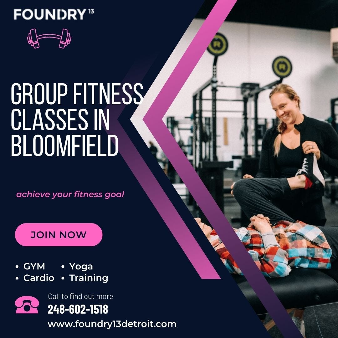 Explore Fitness Classes in Bloomfield and Online Personal Training in Detroit. | by Foundry 13 Detroit | Jul, 2024 | Medium