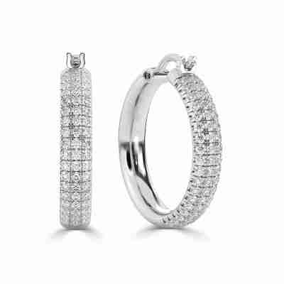 Round Hoop Diamond Earrings Profile Picture