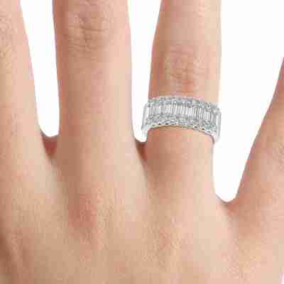 Round And Baguette Diamond Half Eternity Ring Profile Picture