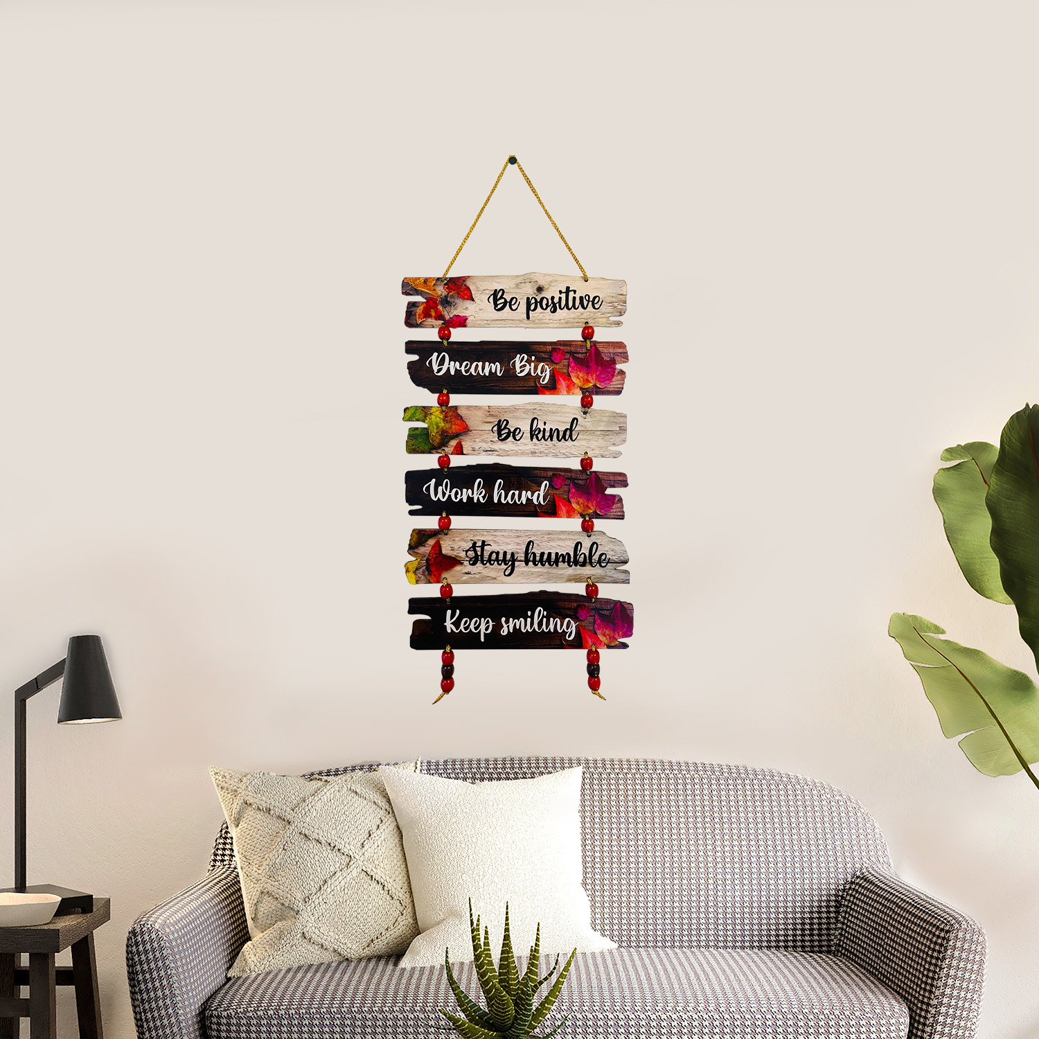 BookYourGift | Be Positive Dream Big Be Kind Work Hard Stay Humble Keep Smiling Wooden Wall Hanging