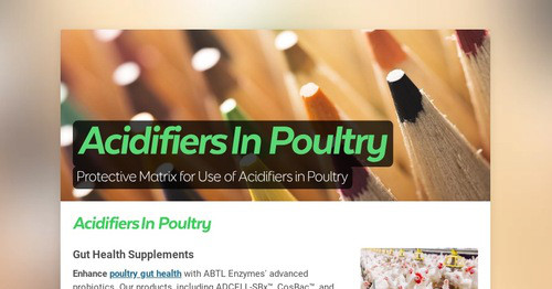 Acidifiers In Poultry