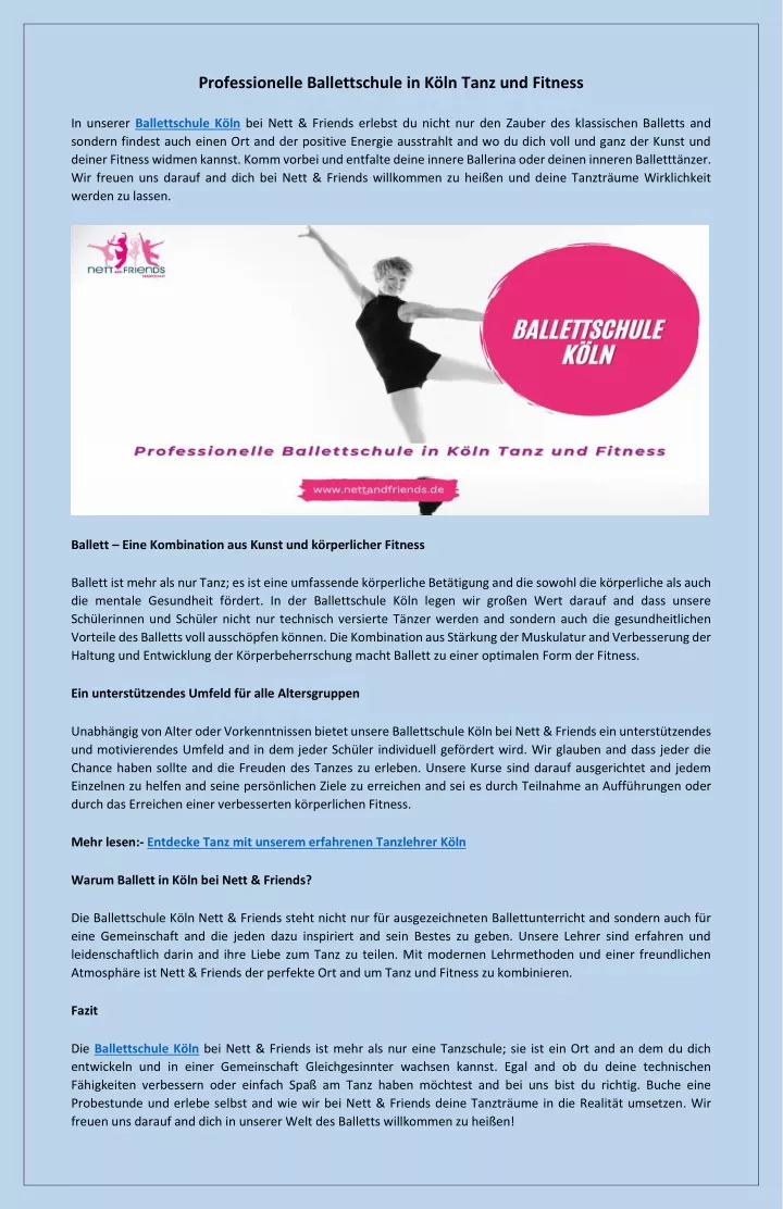 PPT - Ballettschule Köln Professioneller Tanzunterricht in Ihrer Nähe PowerPoint Presentation - ID:13466623