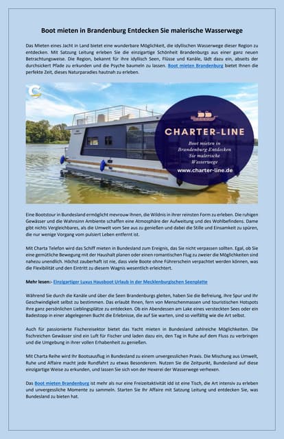 Boot mieten Berlin fuer besondere Erlebnisse | PDF