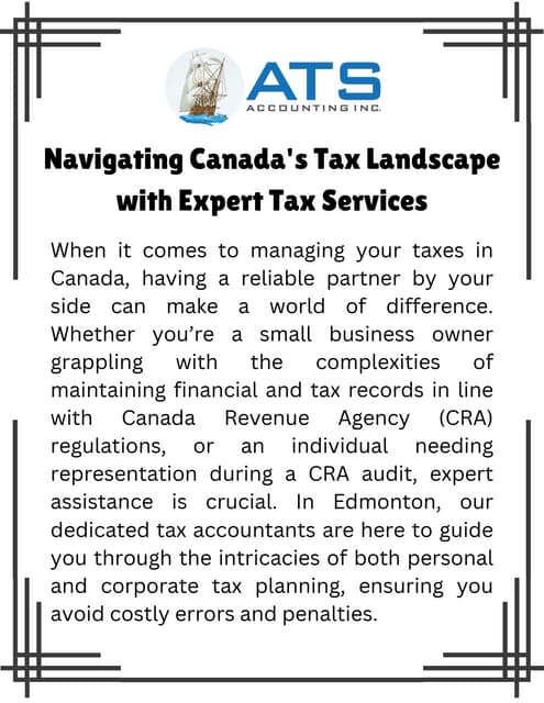 Navigating Canada's Tax Landscape with Expert Tax Services | PDF