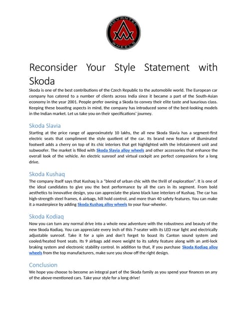 Reconsider Your Style Statement with Skoda.docx