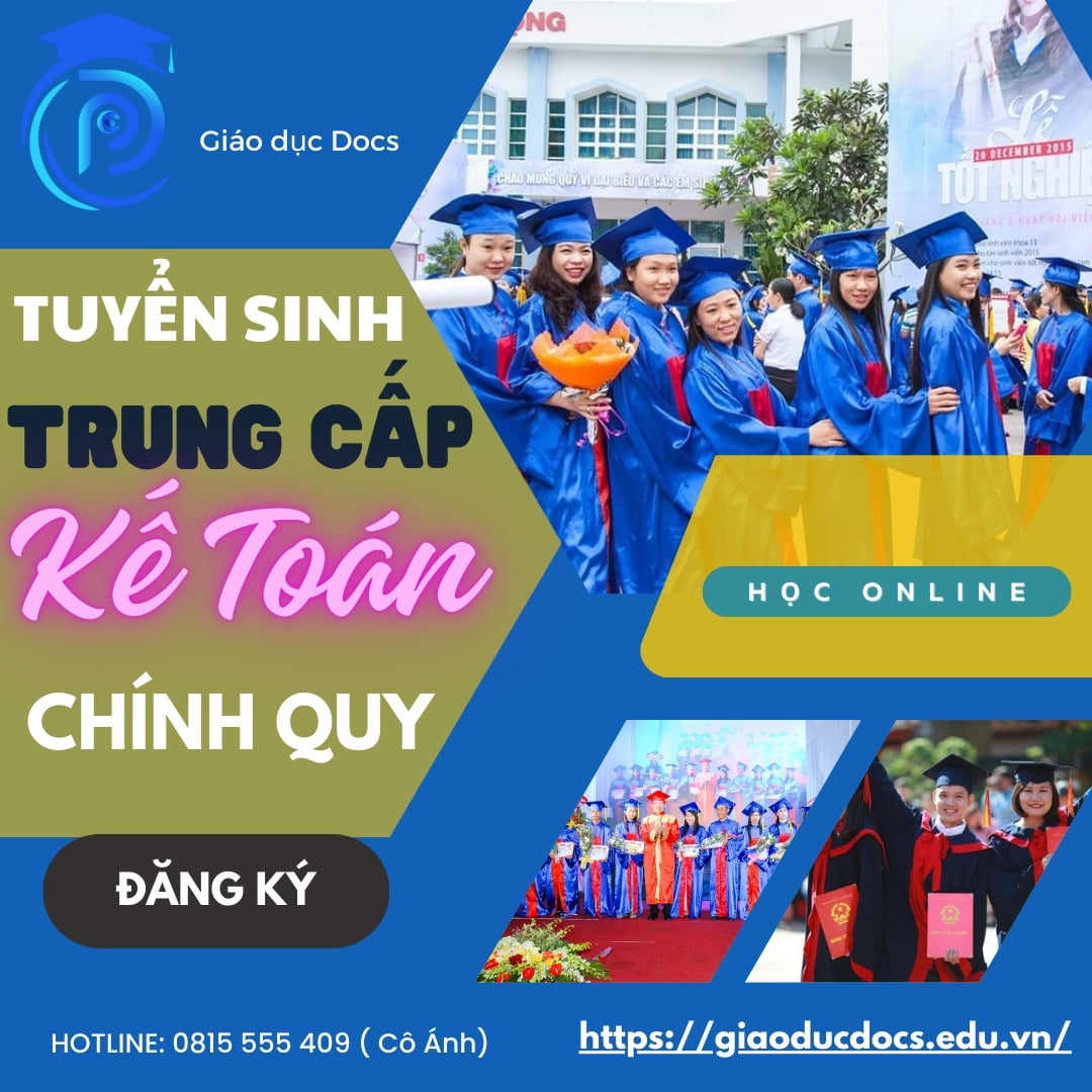 Tuyển sinh học trung cấp kế toán online từ xa tại nhà 2024