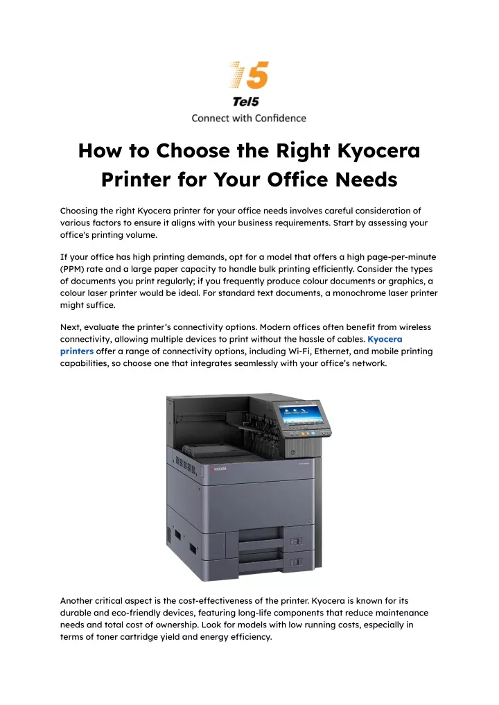 PPT - How to Choose the Right Kyocera Printer for Your Office Needs PowerPoint Presentation - ID:13540833