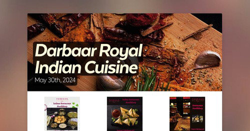 Darbaar Royal Indian Cuisine | Smore Newsletters