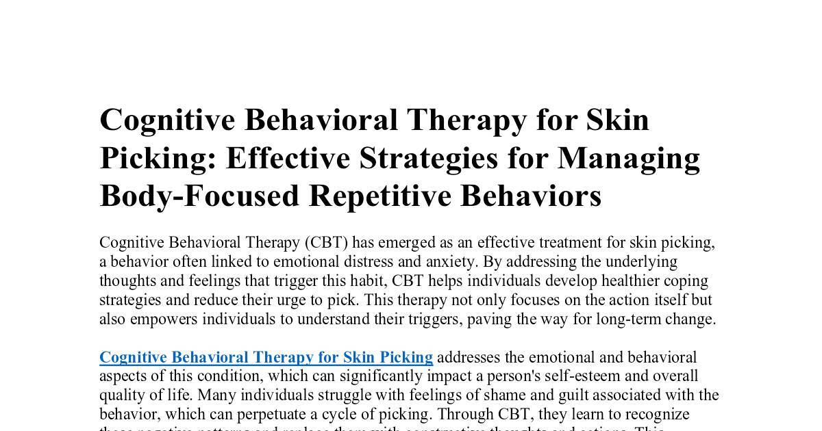 Cognitive Behavioral Therapy for Skin Picking.pdf | DocHub