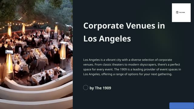 Best Corporate Venues in Los Angeles for Events & Meetings | PPT