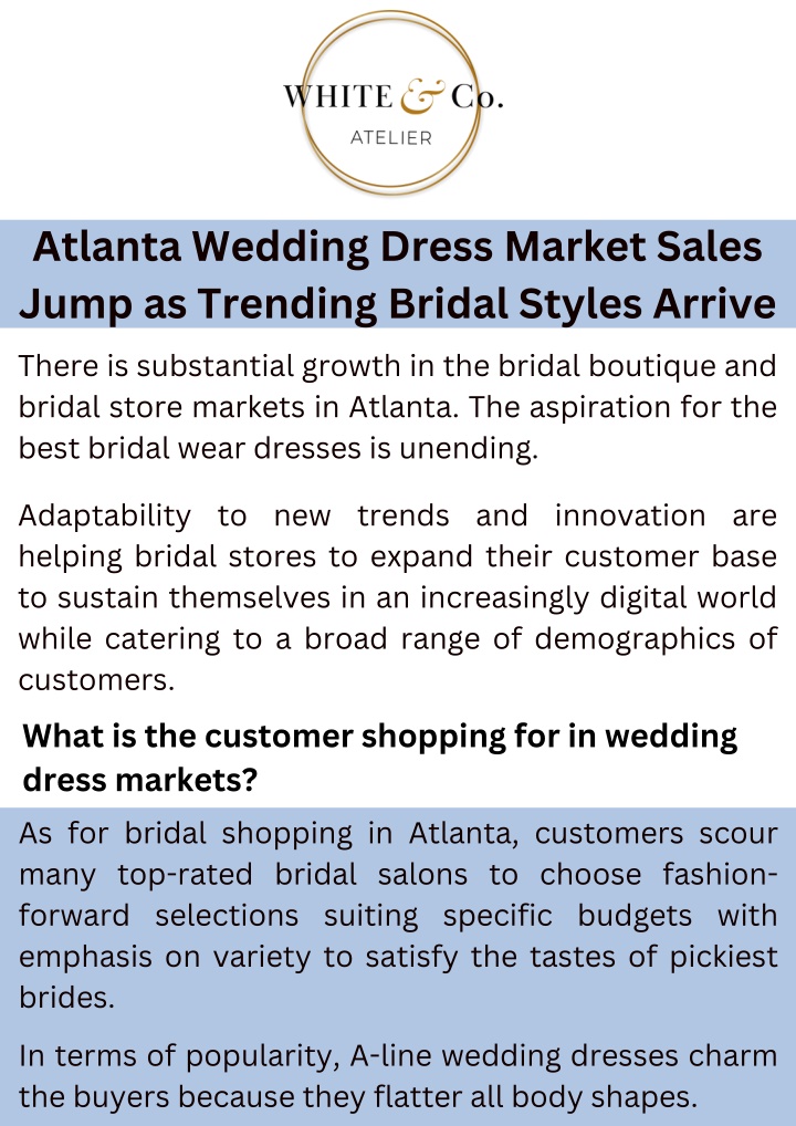 PPT - Atlanta Wedding Dress Market Sales Jump as Trending Bridal Styles Arrive PowerPoint Presentation - ID:13724998