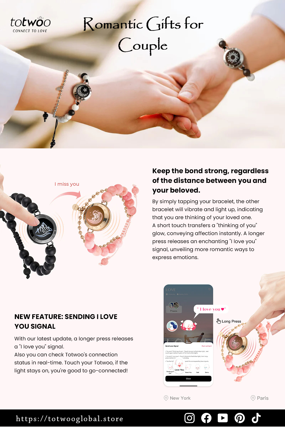 Matching Couple Jewelry: Discover Smart Bracelets by Totwoo - Gifyu