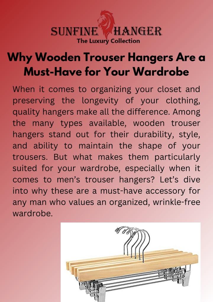 PPT - Why Wooden Trouser Hangers Are a Must-Have for Your Wardrobe PowerPoint Presentation - ID:13711525