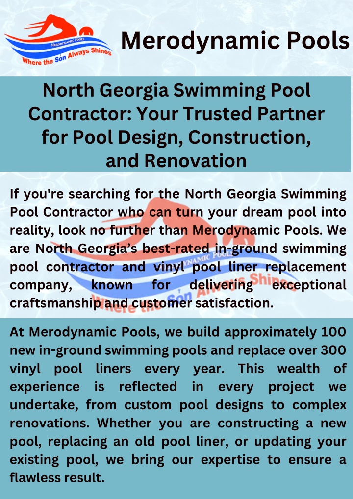 PPT - North Georgia Swimming Pool Contractor: Your Trusted Partner for Pool Design PowerPoint Presentation - ID:13773617