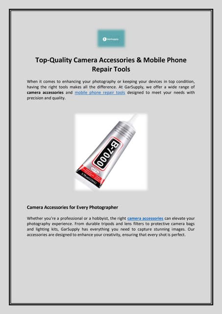 Top-Quality Camera Accessories & Mobile Phone Repair Tools.pdf